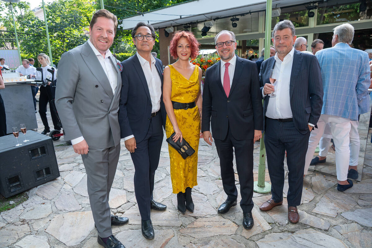 20250617 Künstlerfest v l Daniel Serafin Rico Gulda Maria Radutu Alexander Schallenberg Stefan Ottrubay